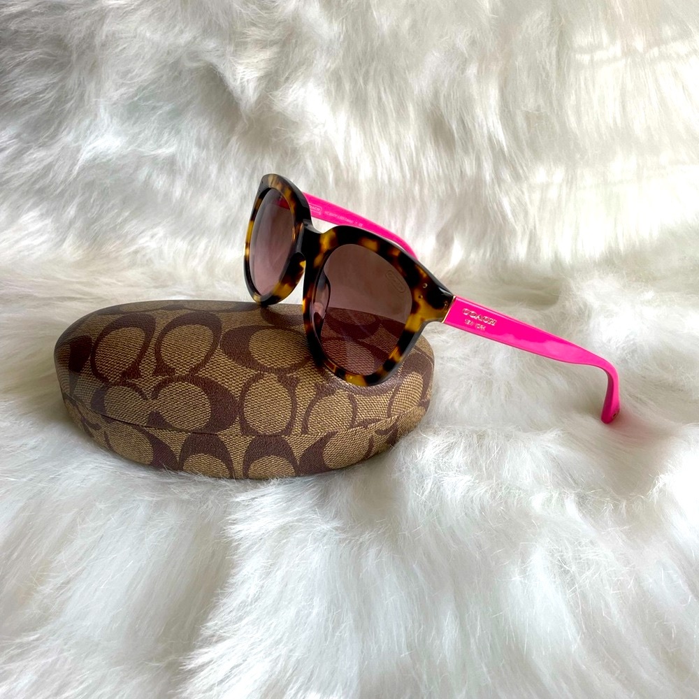 Coach tortoise fucsia sunglasses